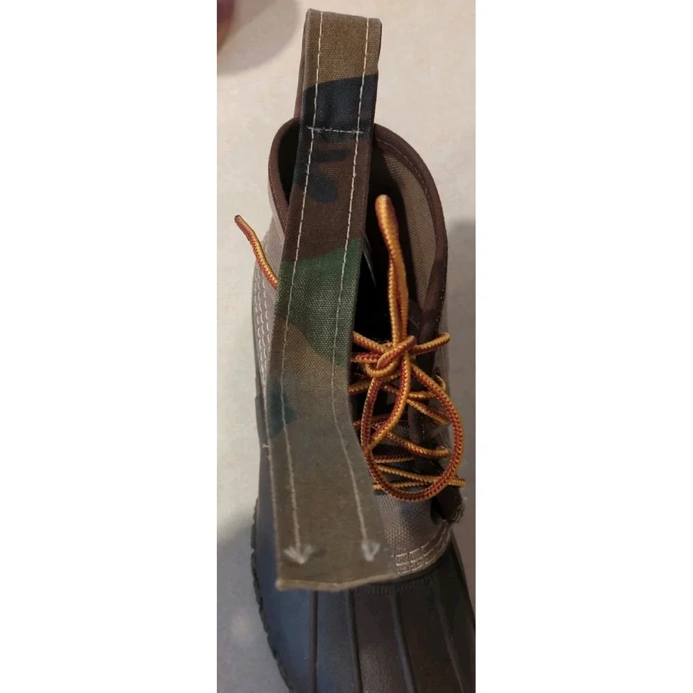 LL Bean Canvas Duck Boots Mens 7.5M Women's 9.5 Tan Camo Classic USA Limited Ed‎